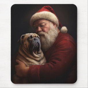 Mousepad Shar Pei com Papai Noel Natal Festivo