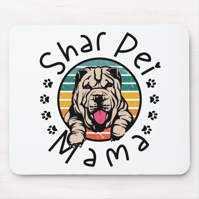 Mousepad Shar Pei Mama Shar Pei Mãe SharPei Lover (Frente)