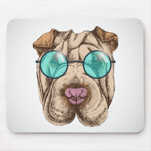 Mousepad Sharpei nos óculos de sol (Frente)