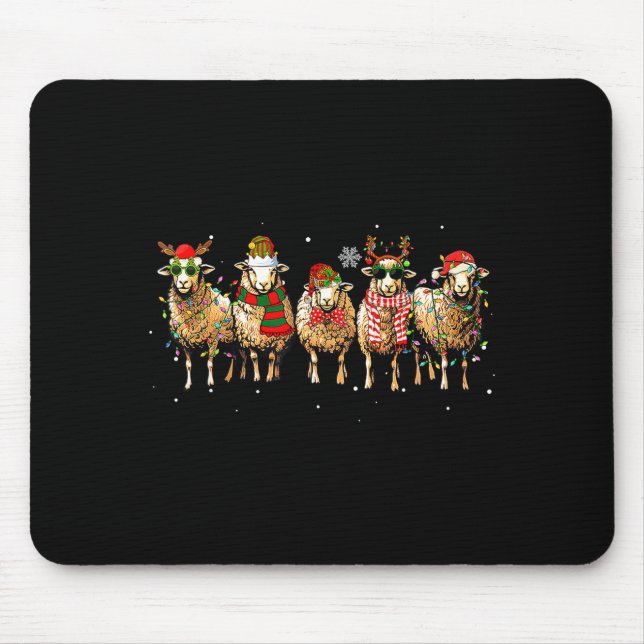 Mousepad Sheep Santa Xmas Funny Sheep Lover Gift Christmas  (Frente)