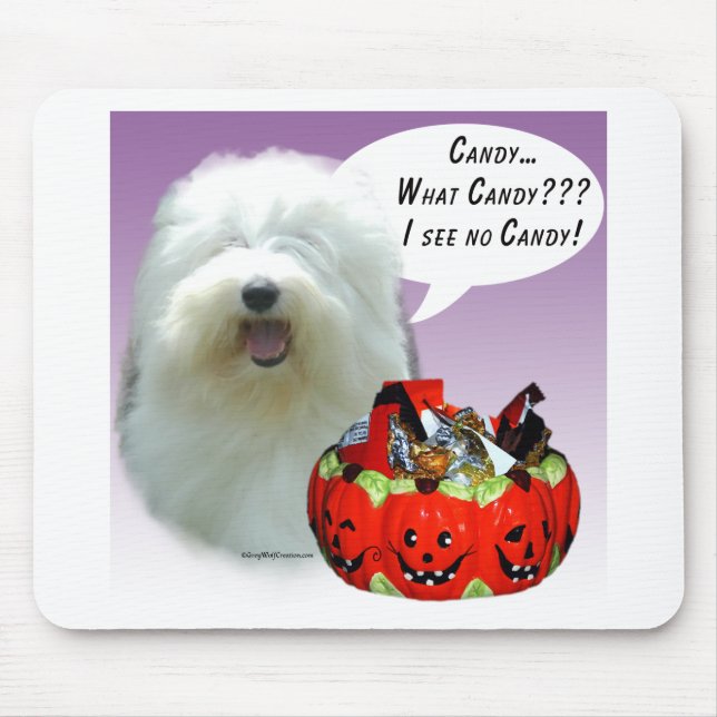 Mousepad Sheepdog Halloween Candy (Frente)