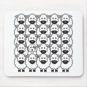 Mousepad Sheepdog inglês velho nos carneiros