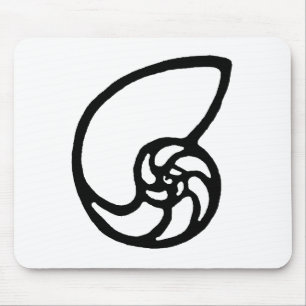Mousepad Shell cortou o preto os presentes de Zazzle do