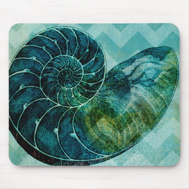 Mousepad Shell do Conch de Turquesa Espiral (Frente)