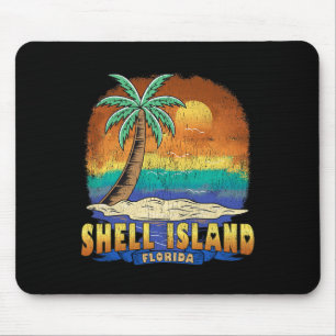 Mousepad Shell Island Flórida Vintage angustiou Souvenir