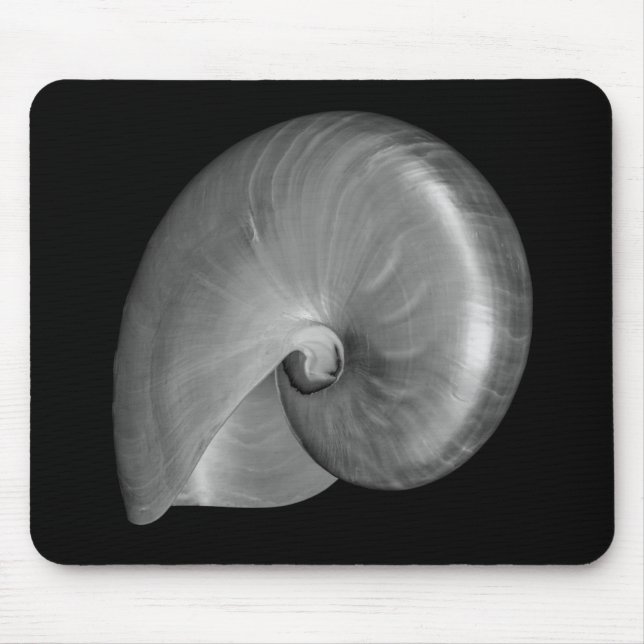 Mousepad Shell Nautilus Preto e Branco (Frente)