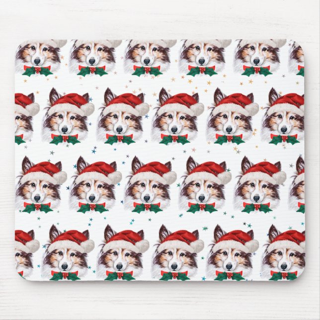 Mousepad Sheltie Dog Breed Natal Stars (Frente)