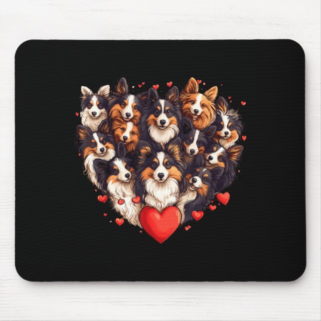 Mousepad Sheltie Heart-shaped Cute Sheltie Dog Lover Men Wo (Frente)