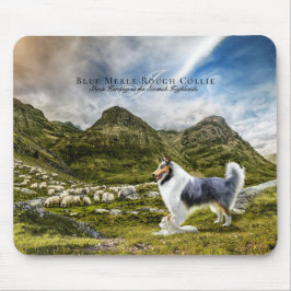 Mousepad Shepaherhering Blue Merle Rough Collie, Personaliz