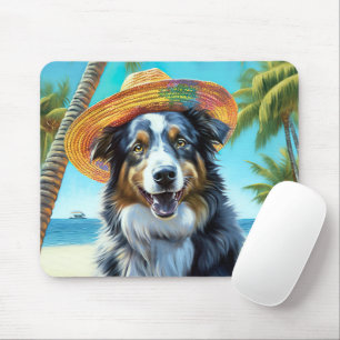 Mousepad Shepherd australiano On Beach Dom verão