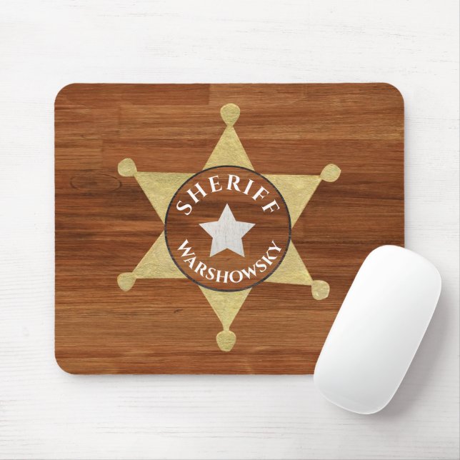 Mousepad Sheriff Crachá Star, Browns (Com mouse)