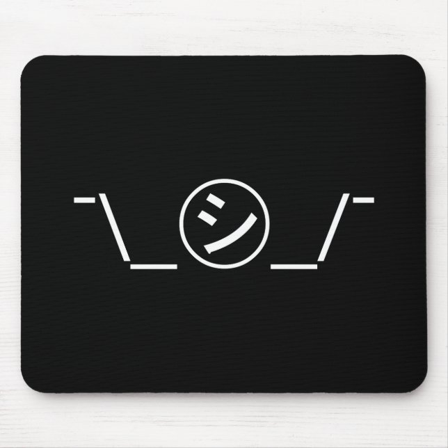 Mousepad Shi Kana Shrug Emoticon ¯\_ ㋛_/ movimento Japonês  (Frente)