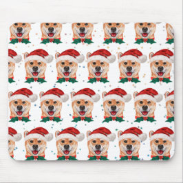 Mousepad Shiba Inu Cachorros Criam Estrelas de Natal