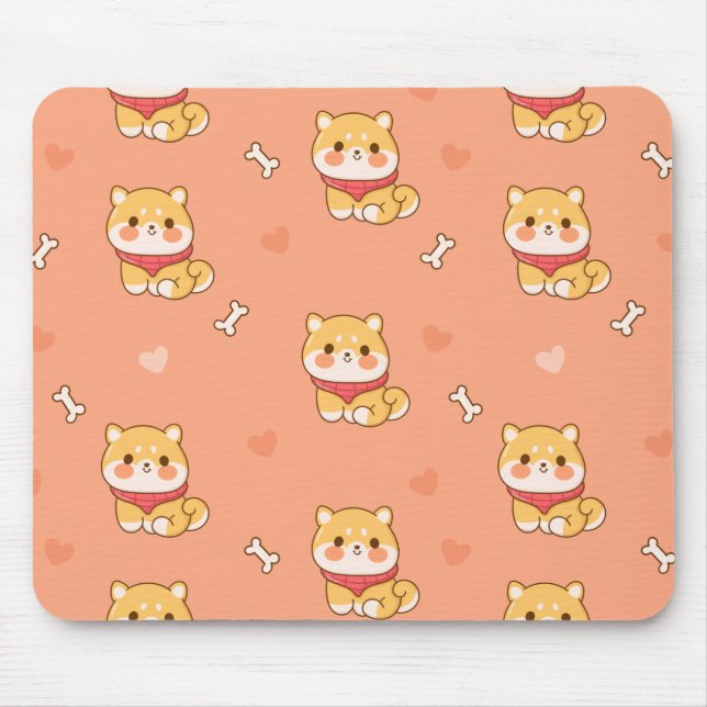 Mousepad Shiba Inu Cute Sem Olhos Padrão (Frente)