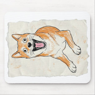 Mousepad Shiba Inu Gritando Engraçado - Crayon Caos Interno