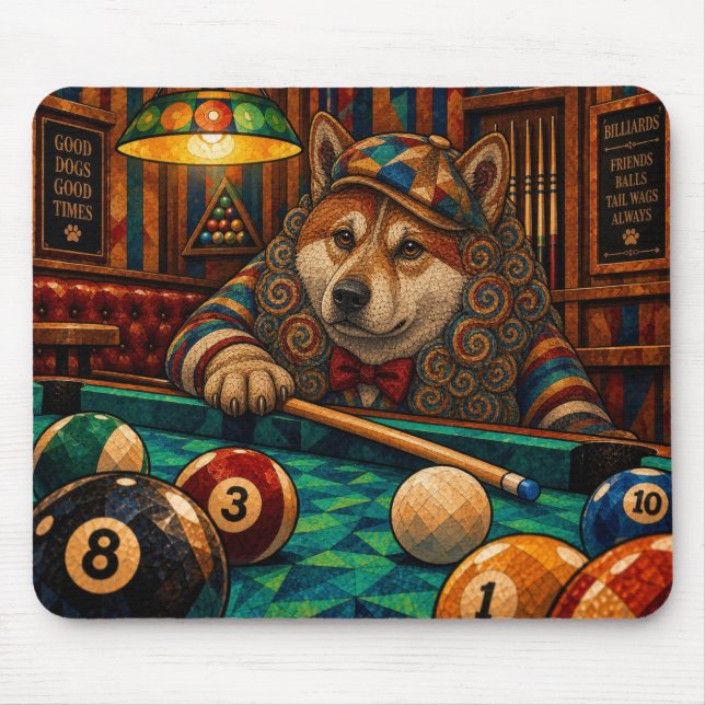 Mousepad Shiba Inu, Mosaico Geométrico (Frente)