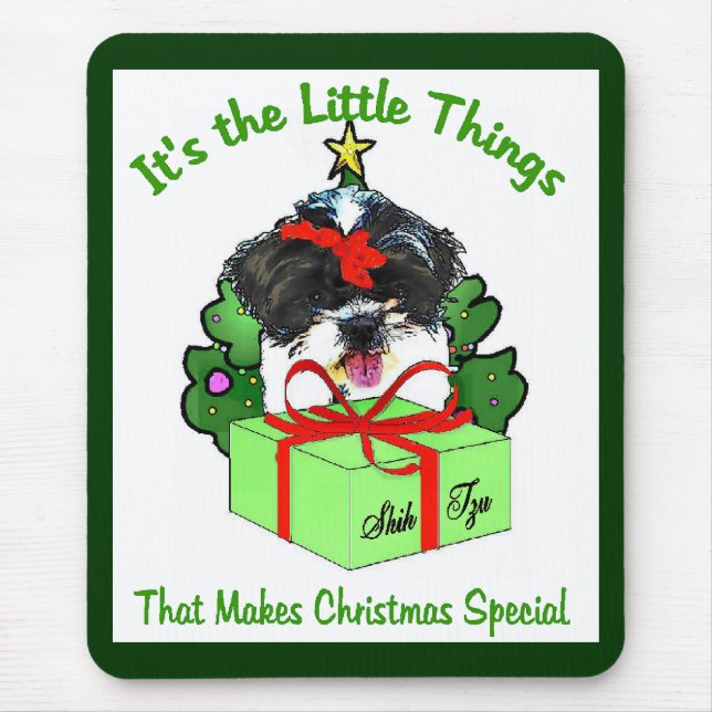 Mousepad Shih Tzu Christmas Gifts (Frente)