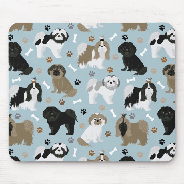 Mousepad Shih Tzu Dogs Paws e Bones (Frente)