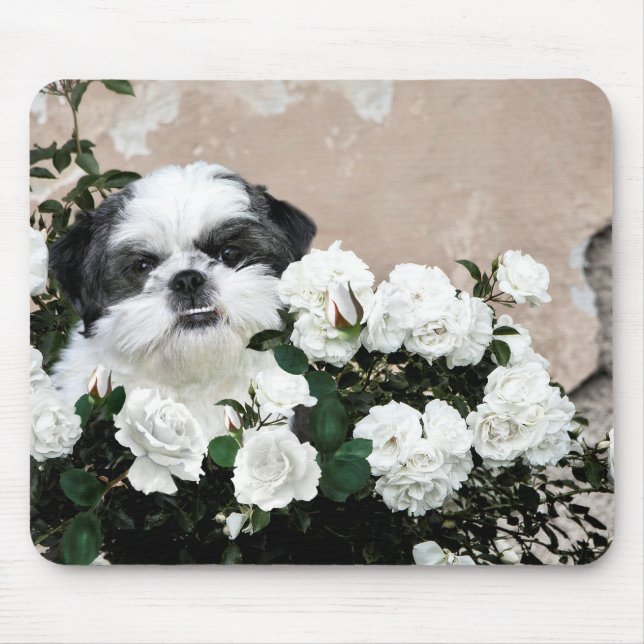 Mousepad Shih Tzu e rosas (Frente)