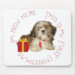 Mousepad Shih Tzu Puppy First Christmas