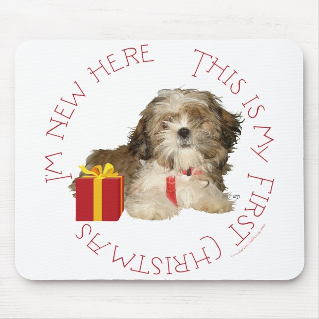 Mousepad Shih Tzu Puppy First Christmas (Frente)