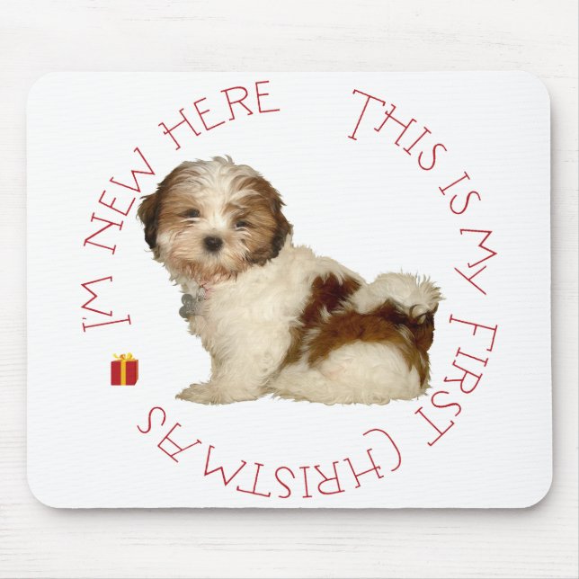 Mousepad Shih Tzu Puppy First Christmas (Frente)
