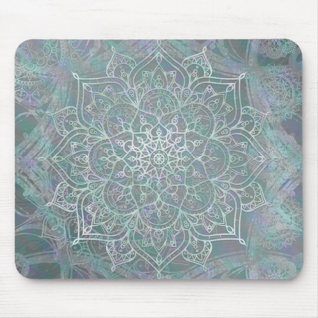 Mousepad Shimmer Iridescente Mandala Boho Chic (Frente)