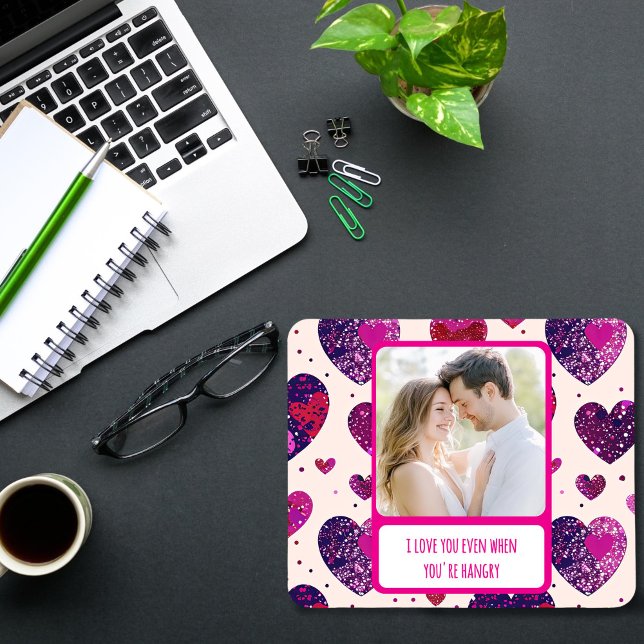 Mousepad Shimmer Purple Heart quando você está com fome (Criador carregado)