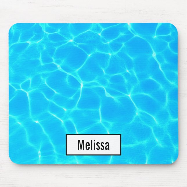 Mousepad Shimmering Blue Piscina Water Refletions Foto (Frente)