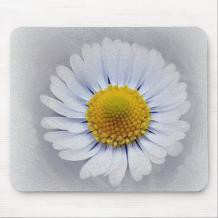 Mousepad shining white daisy