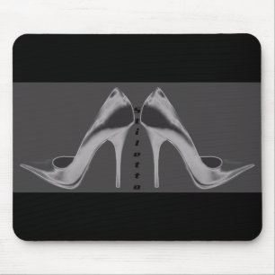 Mousepad Shiny Silver Stiletto Art