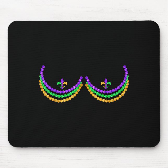 Mousepad Shirt Mardi Gras Funny Beads S Outline Costume Hum (Frente)