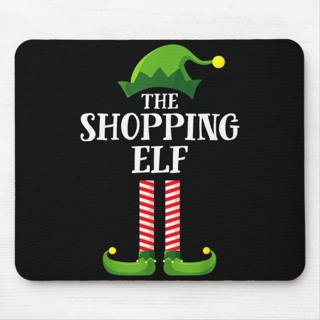 Mousepad Shopng Elf Matching Family Group Christmas Party P (Frente)
