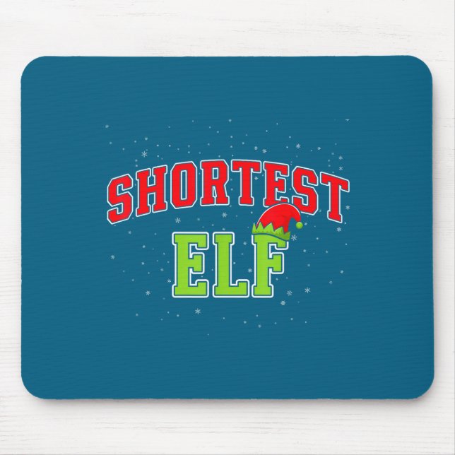 Mousepad Shortest Elf Christmas Family Matching Group Xmas  (Frente)