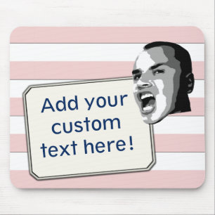 Mousepad Shout de Texto Personalizado em Listras Rosa de Pa