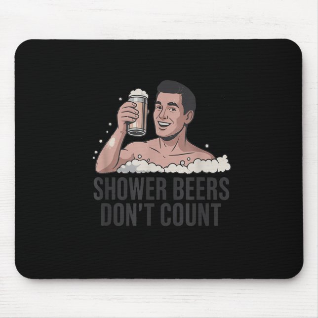 Mousepad Shower Beers Don’t Count Funny Beer Lover Retro  (Frente)