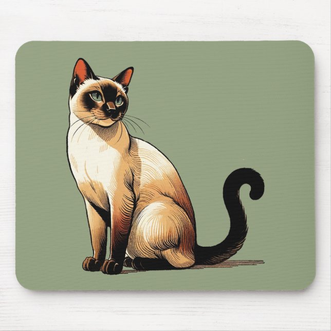 Mousepad Siamese Cat (Frente)