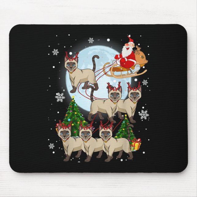 Mousepad Siamese Reindeer Christmas Siamese Cat Lover Men W (Frente)