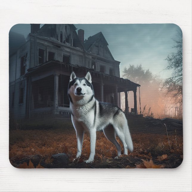 Mousepad Siberian Husky Halloween Scary (Frente)