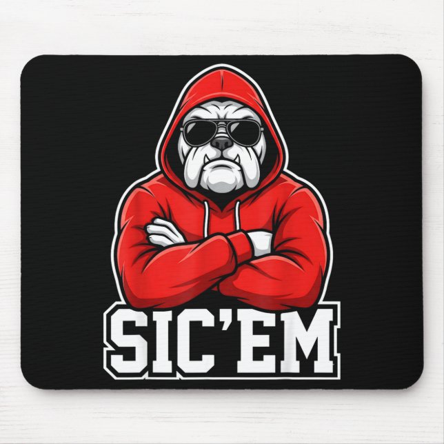 Mousepad Sic'em Bulldogs Graphic Men Women Kid Boy Girl  (Frente)