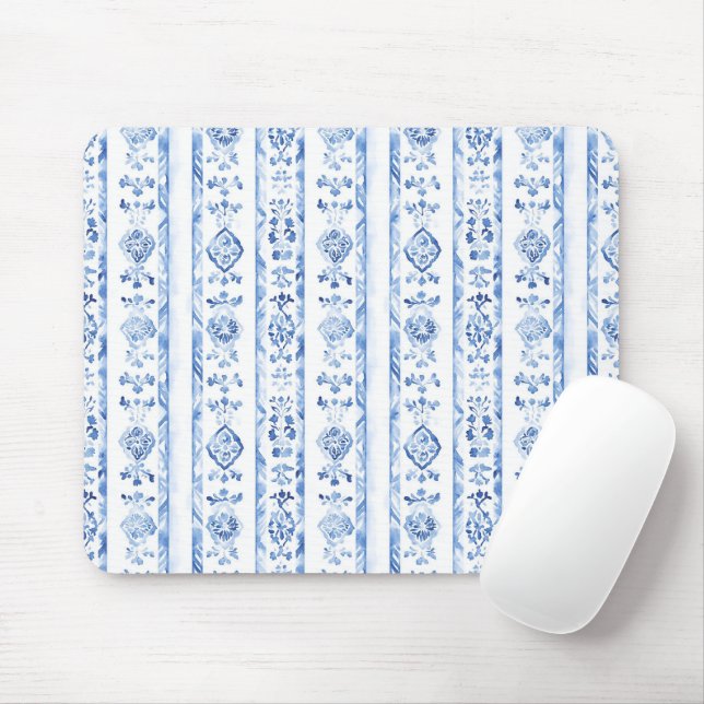 Mousepad Sicily Italian Rustic Blue Stripes (Com mouse)