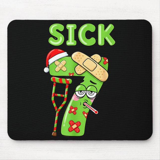 Mousepad Sick Seven Meme 67 Number Santa Hat Christmas Men  (Frente)