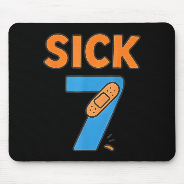 Mousepad Sick Seven Meme Tee Six Seven Fun Wordplay  (Frente)