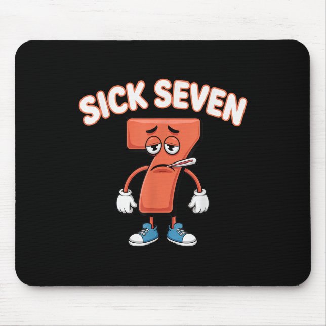 Mousepad Sick Seven Meme Tee Six Seven Fun Wordplay _2  (Frente)
