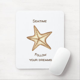Mousepad Siga seus sonhos aquarela Seatime Estrela do Mar