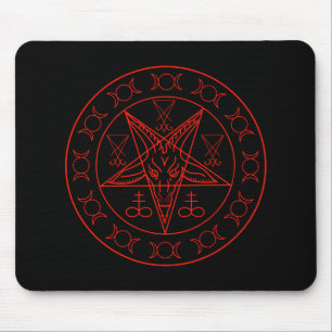 Mousepad Sigil da lua tripla de Baphomet e sigil do lucifer