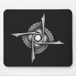Mousepad Sigilo de Lâmina Espiral – Símbolo Rotacional Abst