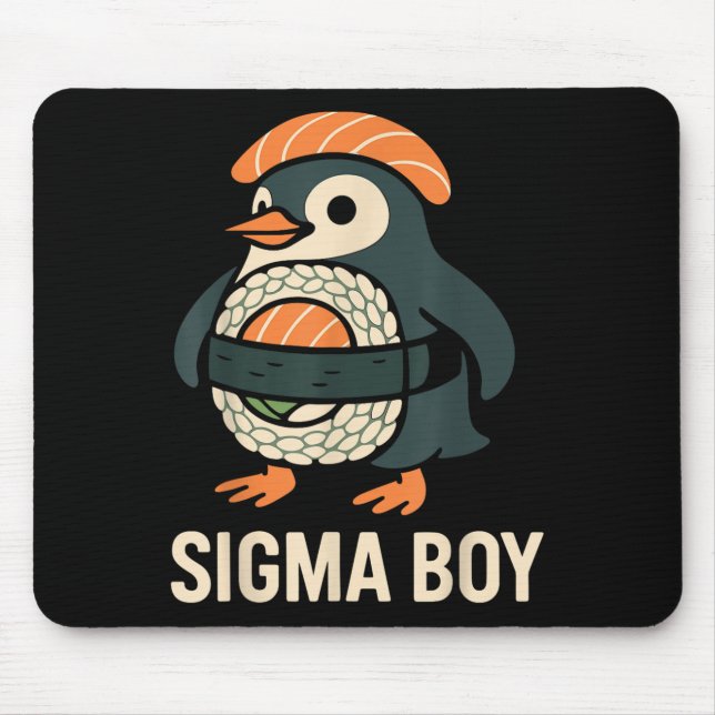 Mousepad Sigma Boy Italiano Brainrot Engraçado Meme Penguin (Frente)