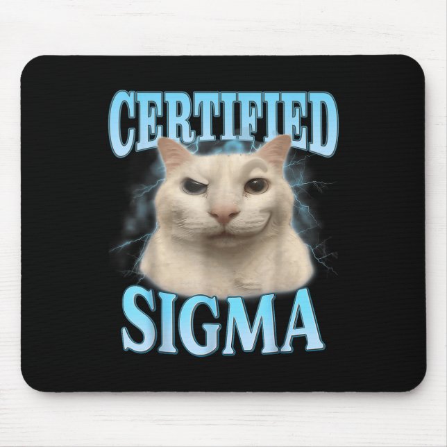 Mousepad Sigma Funny Cat Memória Humorosa Piada Sarca (Frente)