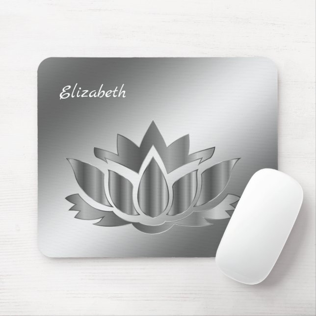 Mousepad Silêncio metálico de meditação com seu nome mouse  (Com mouse)